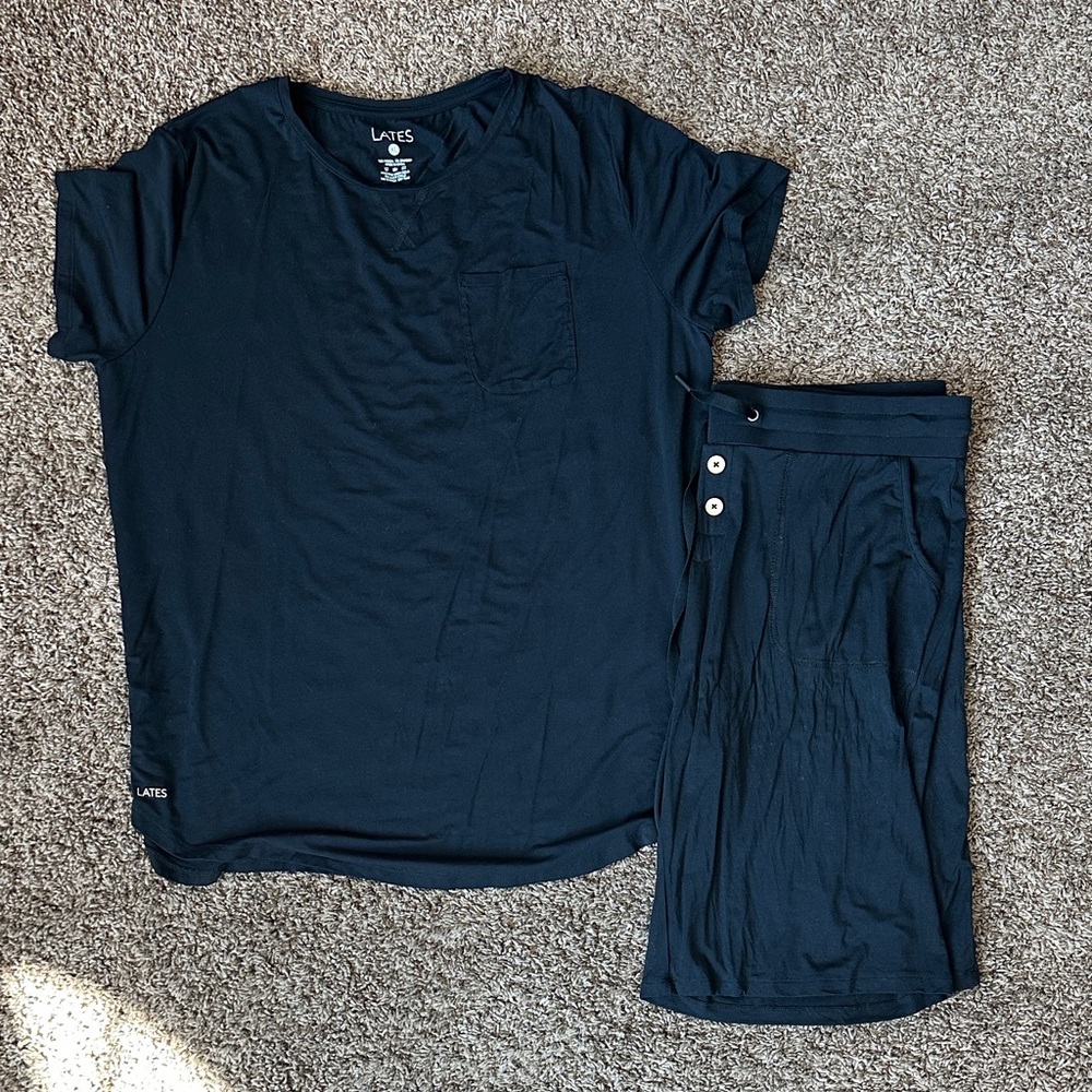 Lates by Kate Jam Shorts Set Black; XL